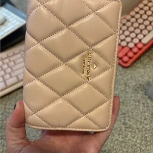 Kate Spade Blush Quilted Card Holder